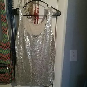 Old Navy Silver Sequined Tank