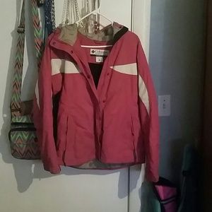 Magenta Hooded Columbia Jacket