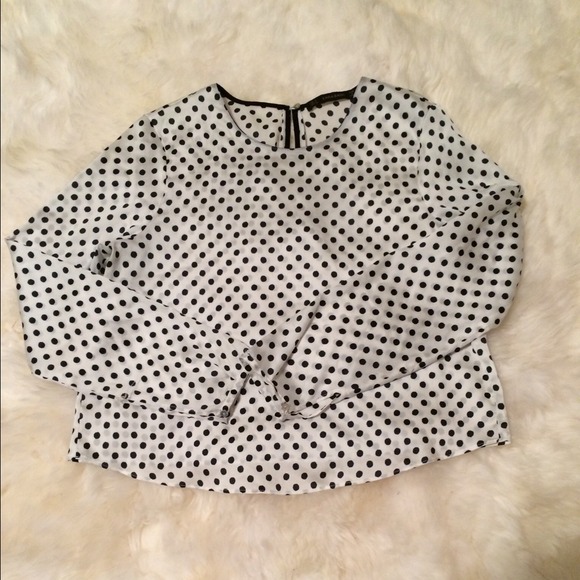 Zara Polkadot Midriff Shirt - Picture 2 of 3