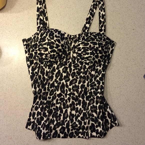 Charlotte Russe cheetah print corset top