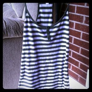 Old Navy olive/white racer back tank