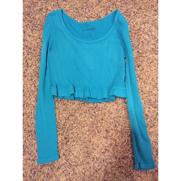Free People Blue Long Sleeve Top