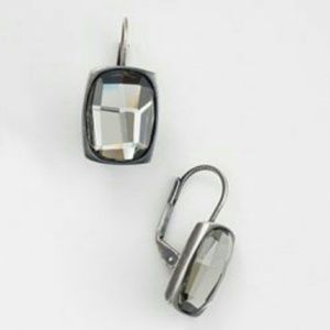 REAL SWAROVSKI CRYSTAL BLACK DIAMOND EARRINGS