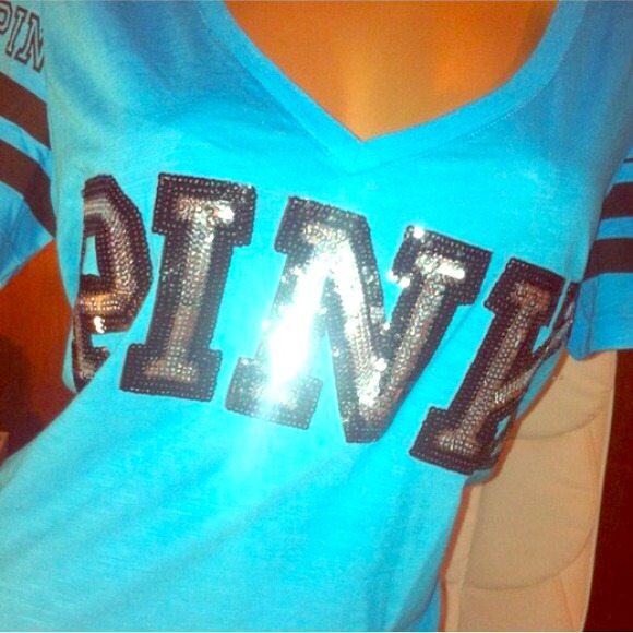 Victorias secret love pink large t shirt top bling