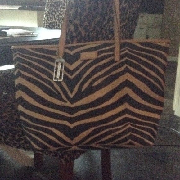 Large Coach zebra tote