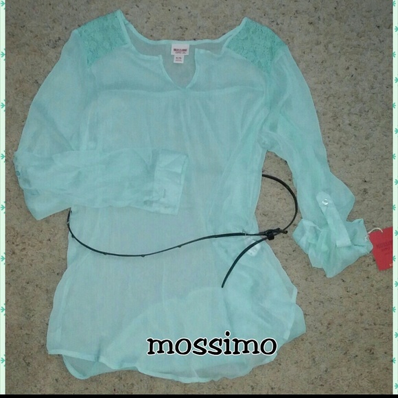 NEW sheer mint shirt with belt!