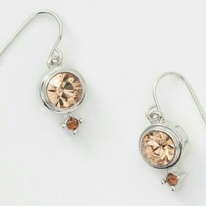 REAL SWAROVSKI CRYSTAL TOPAZ EARRINGS
