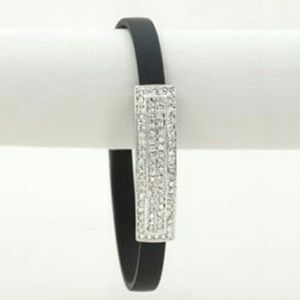 REAL SWARVOSKI CRYSTAL LEATHER BRACELET