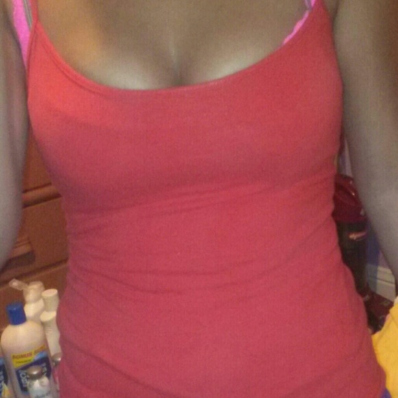 Red spaghetti strap tank top