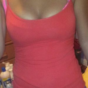 Red spaghetti strap tank top