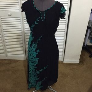 Black and teal anarkali