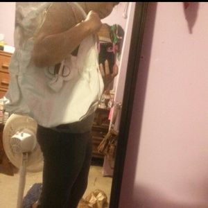 White beautiful leather purse