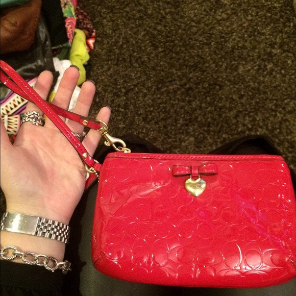 Red Coach Wristlet/Clutch