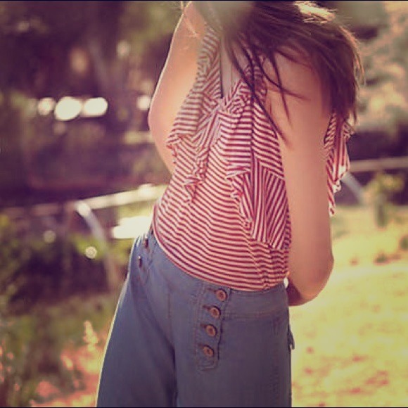 Anthropologie Chambray pants By Elevenses Various.