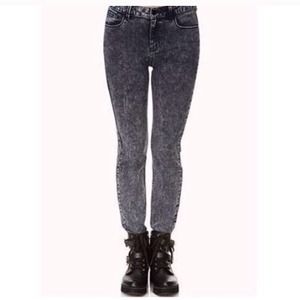 🌚high waisted acid wash jeans