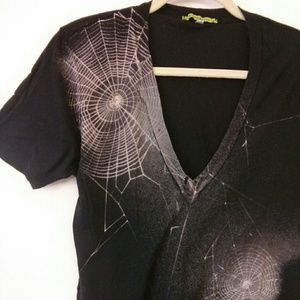 LAST CHANCE! Spider Web V Neck Tee