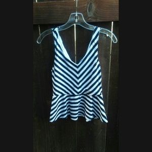 💋SOLD💋 Black and White Striped Tank