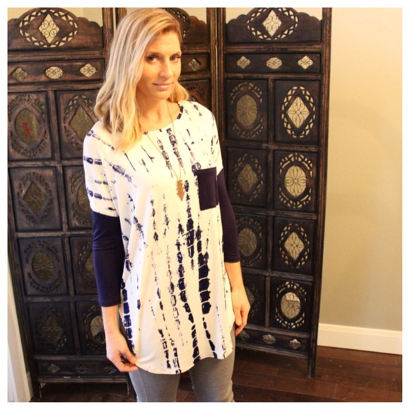 Tops - Navy tie dye tunic