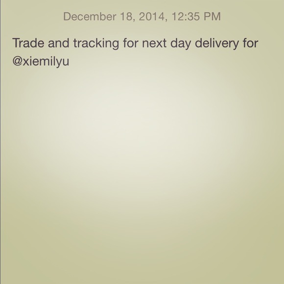 @xiemilyu trade and tracking for next day delivery
