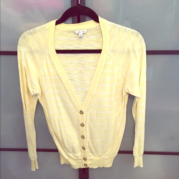 Forever21 yellow striped cardigan