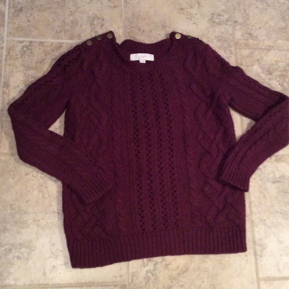 Loft mulberry cable knit sweater