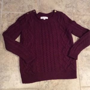 Loft mulberry cable knit sweater