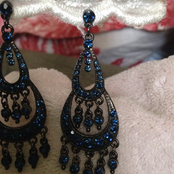 Earrings Blue stones ~ One Gorgeous Blue !💕