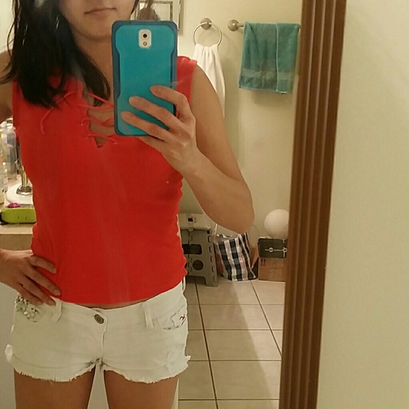 Very cute reddish-orange  Victoria ' secret top xs