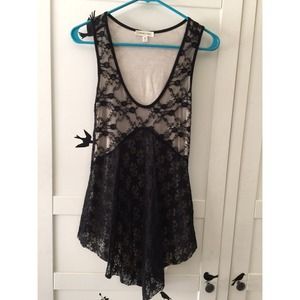 Silence + Noise lace low-hi shirt