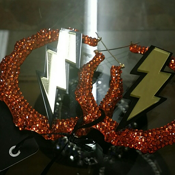 Orange lightning bolts