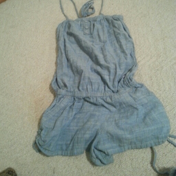 Hollister light denim romper