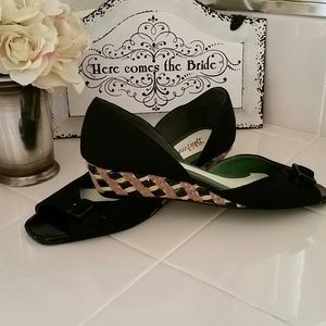 Lela Rose peep toe wedge shoe