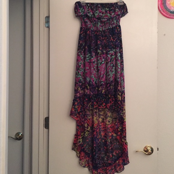 colorful high low dress