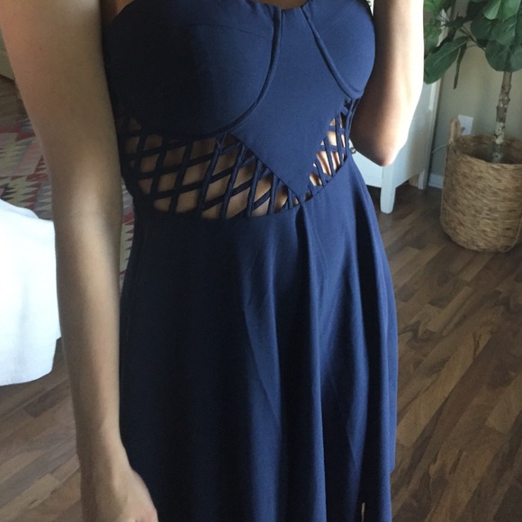 SOLD Navy Blue Cut Out Dress M - Picture 4 of 4