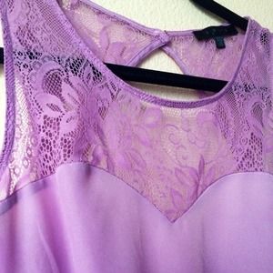 Lavender lace keyhole dress