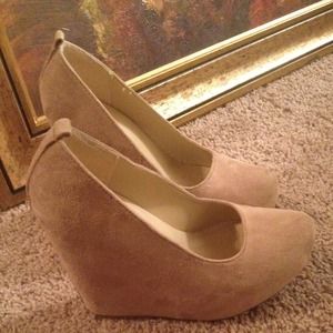 Suede platform heels