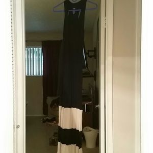 Black &tan maxi dress