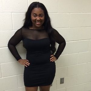 Black sheer sleeve dress