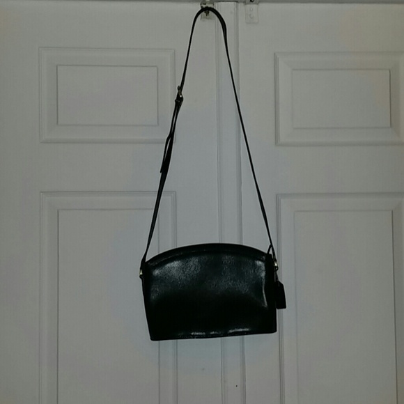 Green leather coach purse