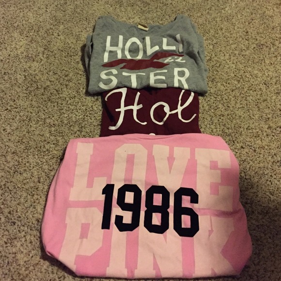 2 Hollister & 1 Victoria's Secret pink shirts - Picture 1 of 4