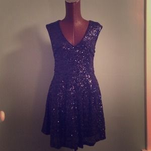 Midnight blue sequin dress!