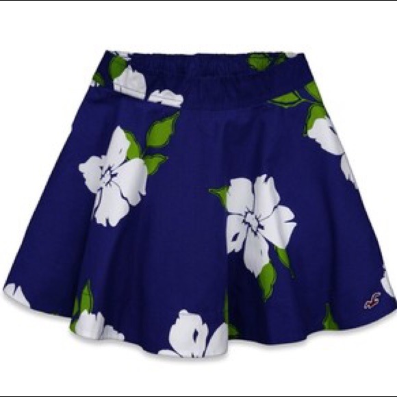 Hollister & Co. Seascape Floral Lined Skirt