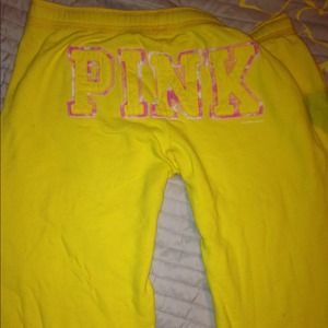 Yellow PINK capri pants