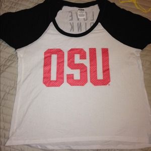 PINK Ohio State crop top