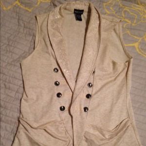 Cream colored Wet Seal vest with lace accent