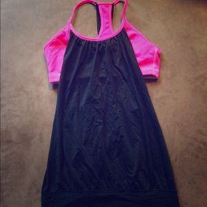 Lululemon no limits tank black and pink