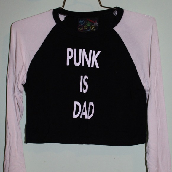 O-mighty punk is dad crop raglan baseball tee
