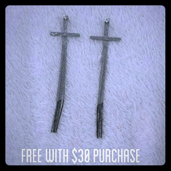 Long cross earrings