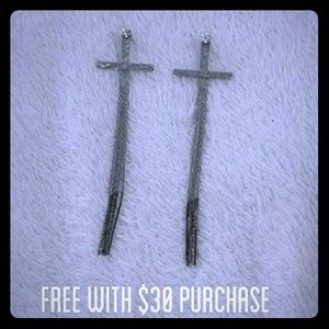 Long cross earrings