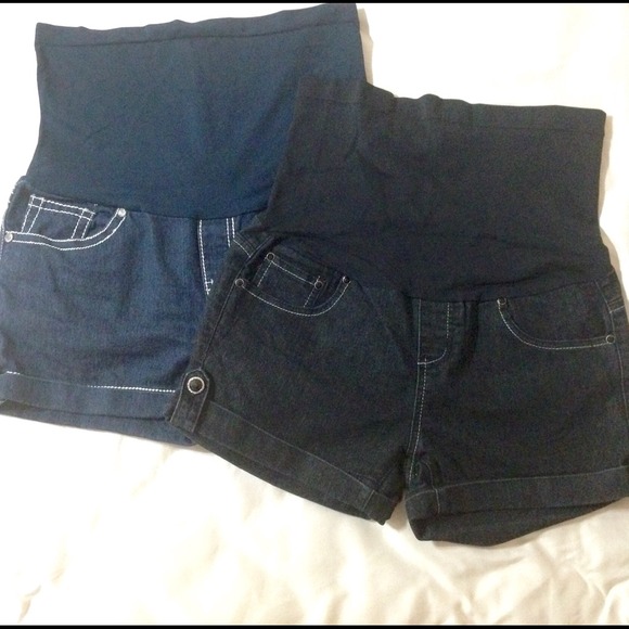 Set of 2 Maternity Soft Denim Shorts